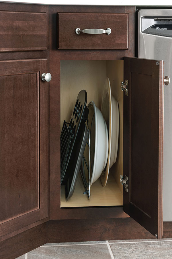 tray divider in dark wood